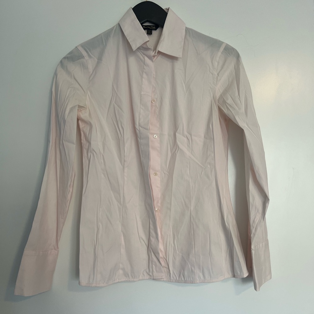 Massimo Dutti Blush Pink Collared Shirt